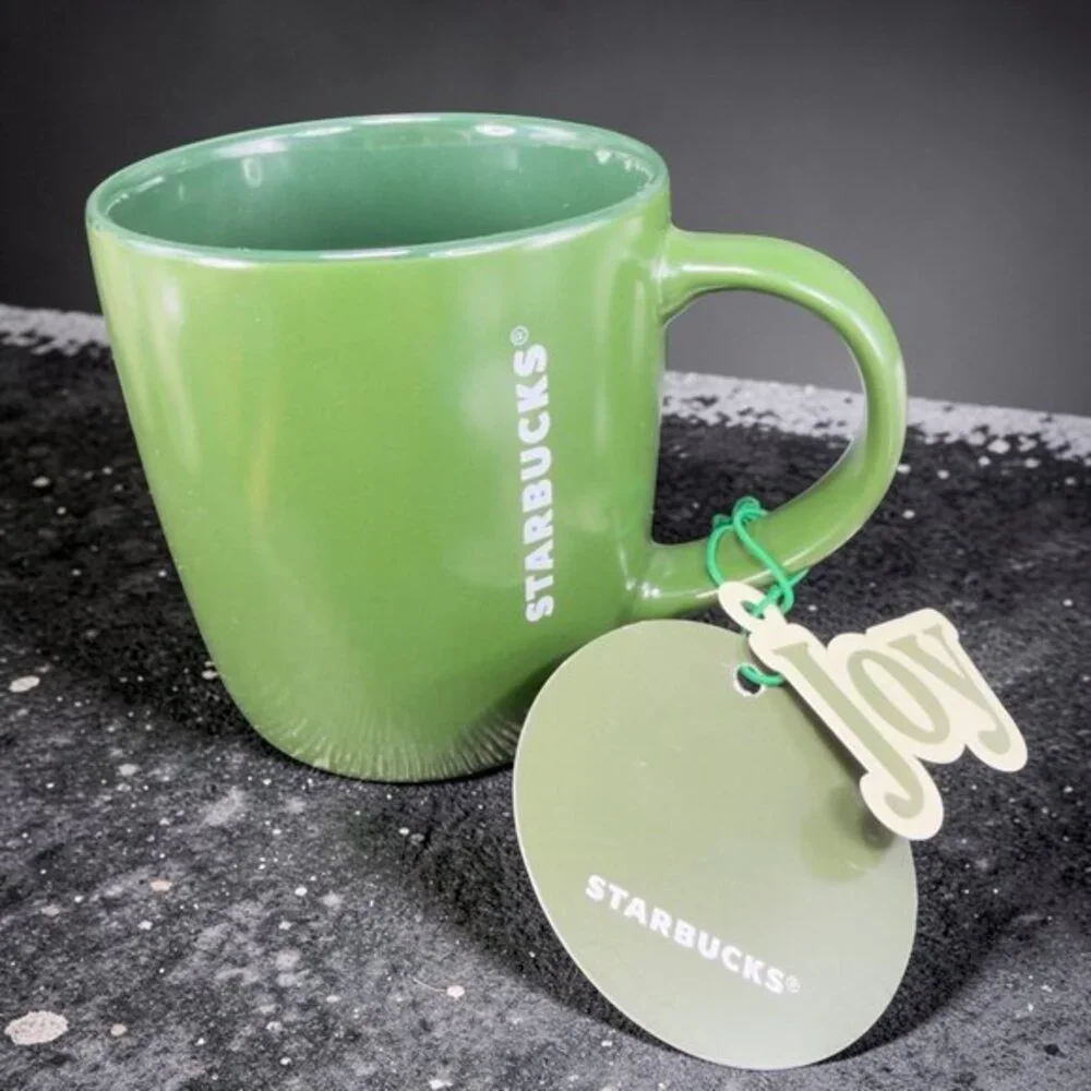 Starbucks Coffee Dark Green Coffee Mug Cup Mermaid Siren With‎ Joy Tags Mug Cup